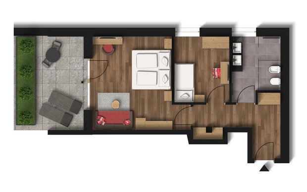 Sketch Piz Lun Suite mit Extrazimmer