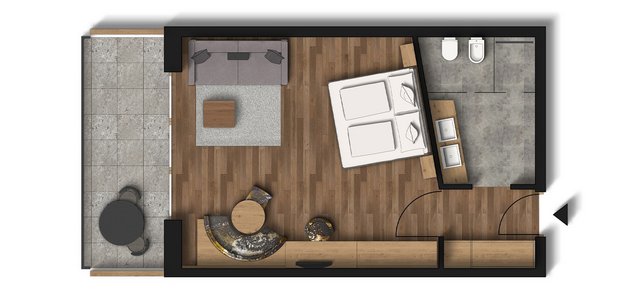 Sketch Doppelzimmer Piz Lun